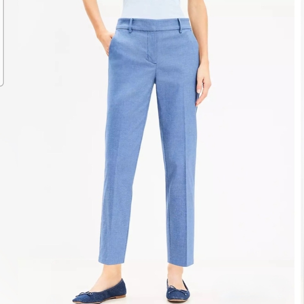 LOFT The Riveria Slim Blue Cropped Trouser/Capri